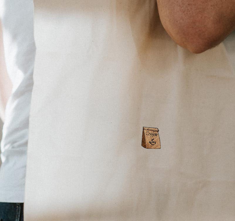 Coffee Bag | Embroidered organic cotton tote bag