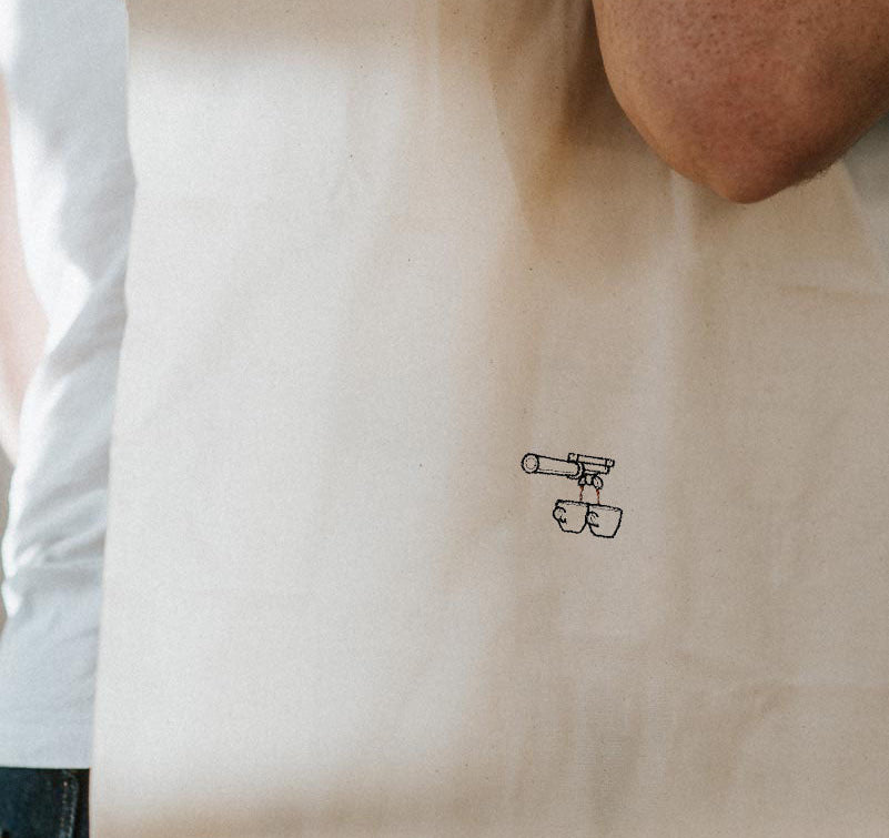 Due Caffè | Embroidered organic cotton tote bag