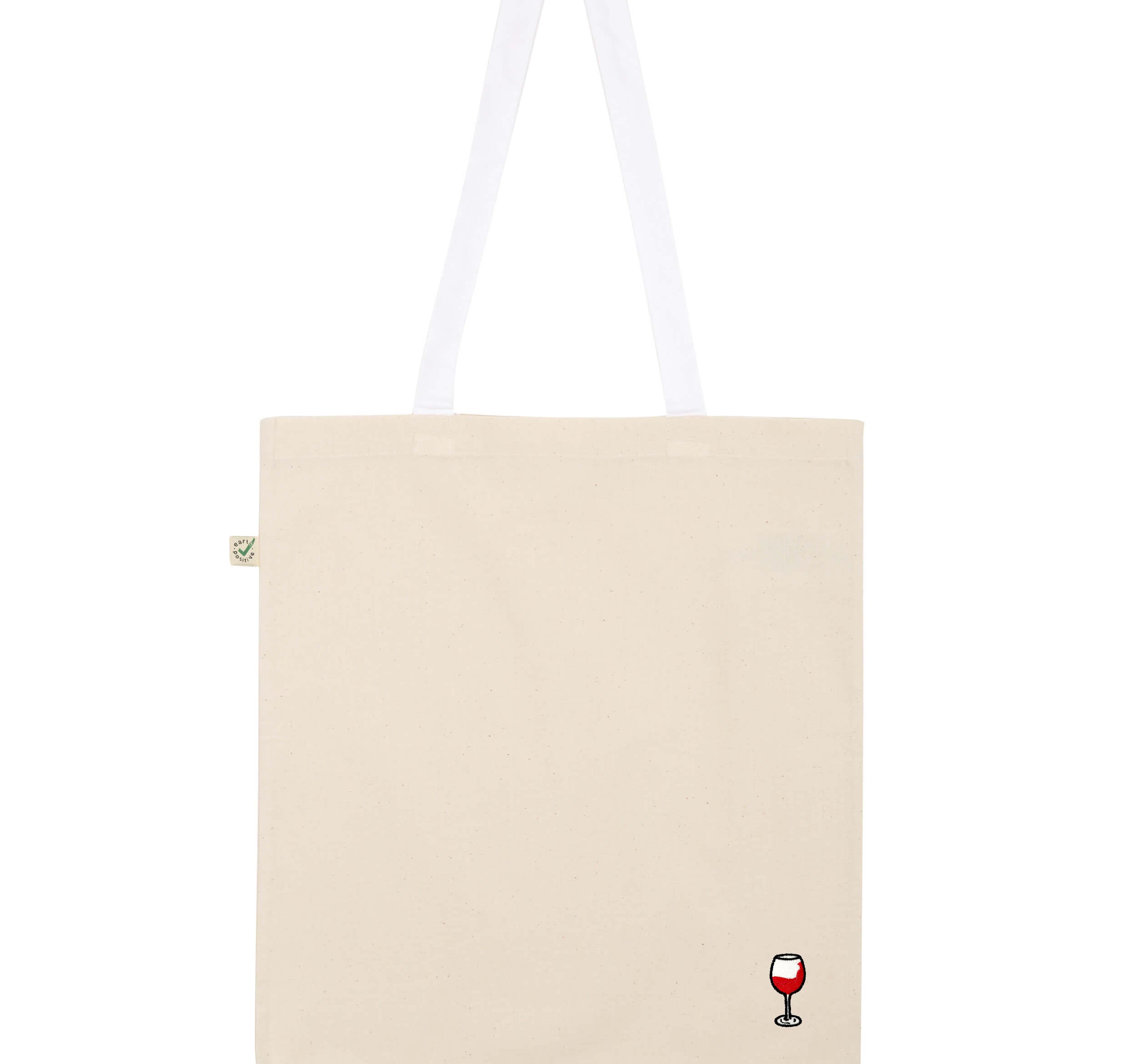Glass of red | Embroidered Organic Cotton Bag
