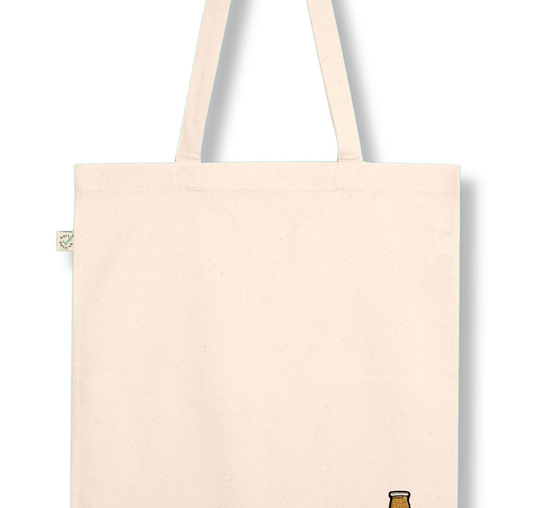 Voelkel Ingwer Shot  | Bestickte Bio Baumwoll Tasche