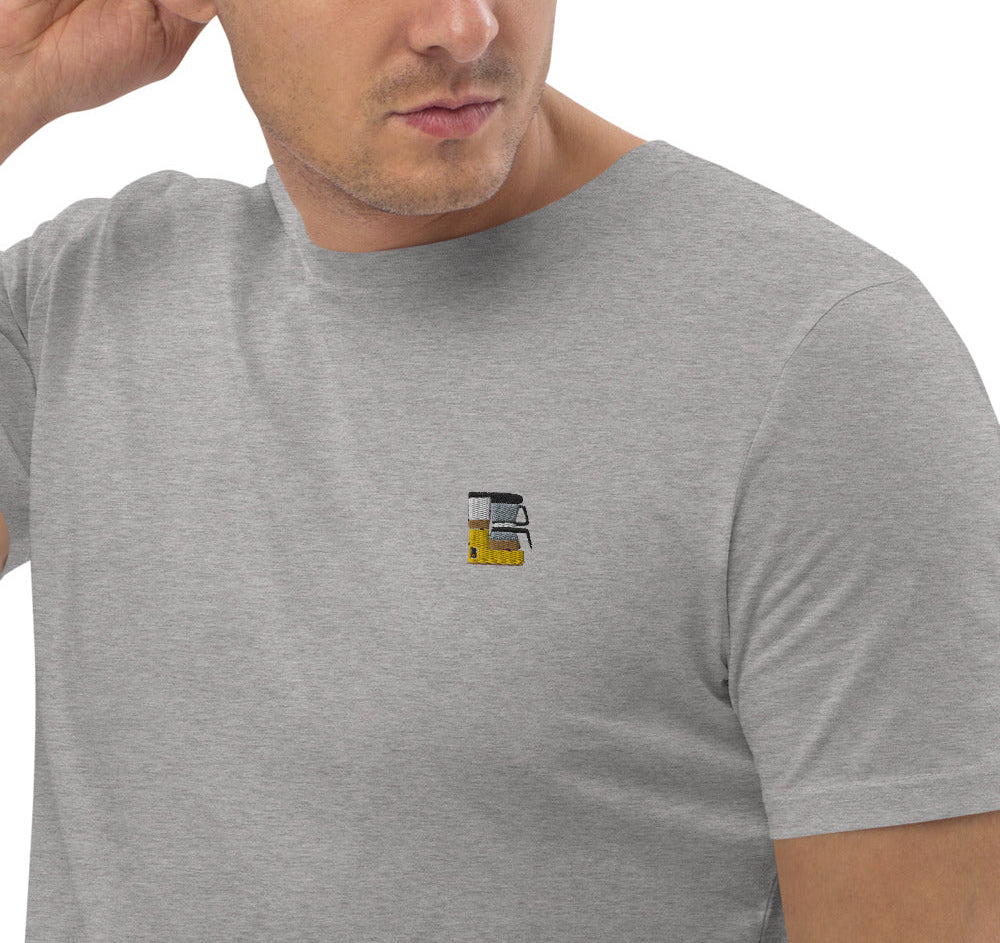 Filter coffee machine | Embroidered organic cotton T-shirt