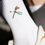 Sabrage | Embroidered Organic Cotton Socks