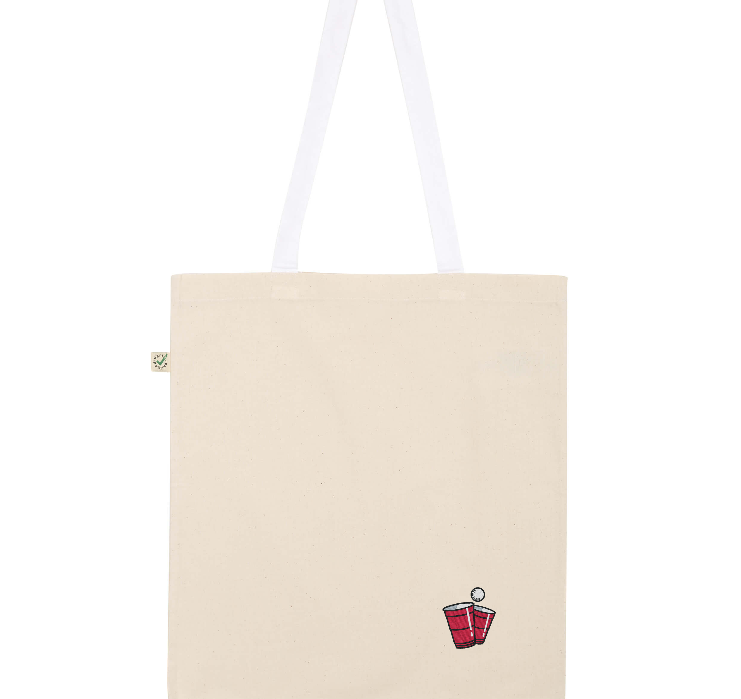 Beer Pong | Embroidered Organic Cotton Bag