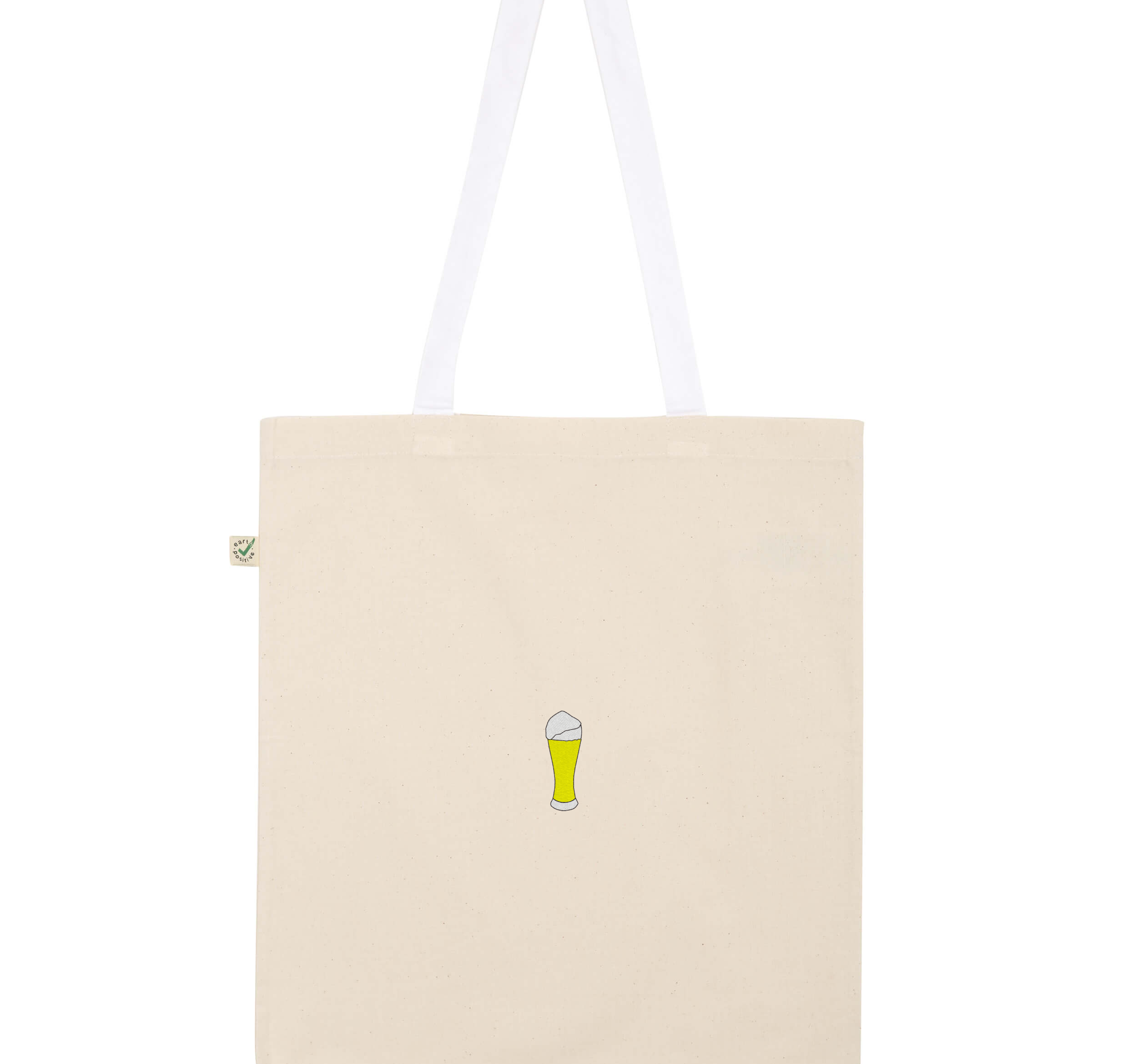 White beer | Embroidered organic cotton bag