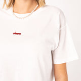 Cheers Collection | Besticktes Bio Baumwoll Cropped T-Shirt