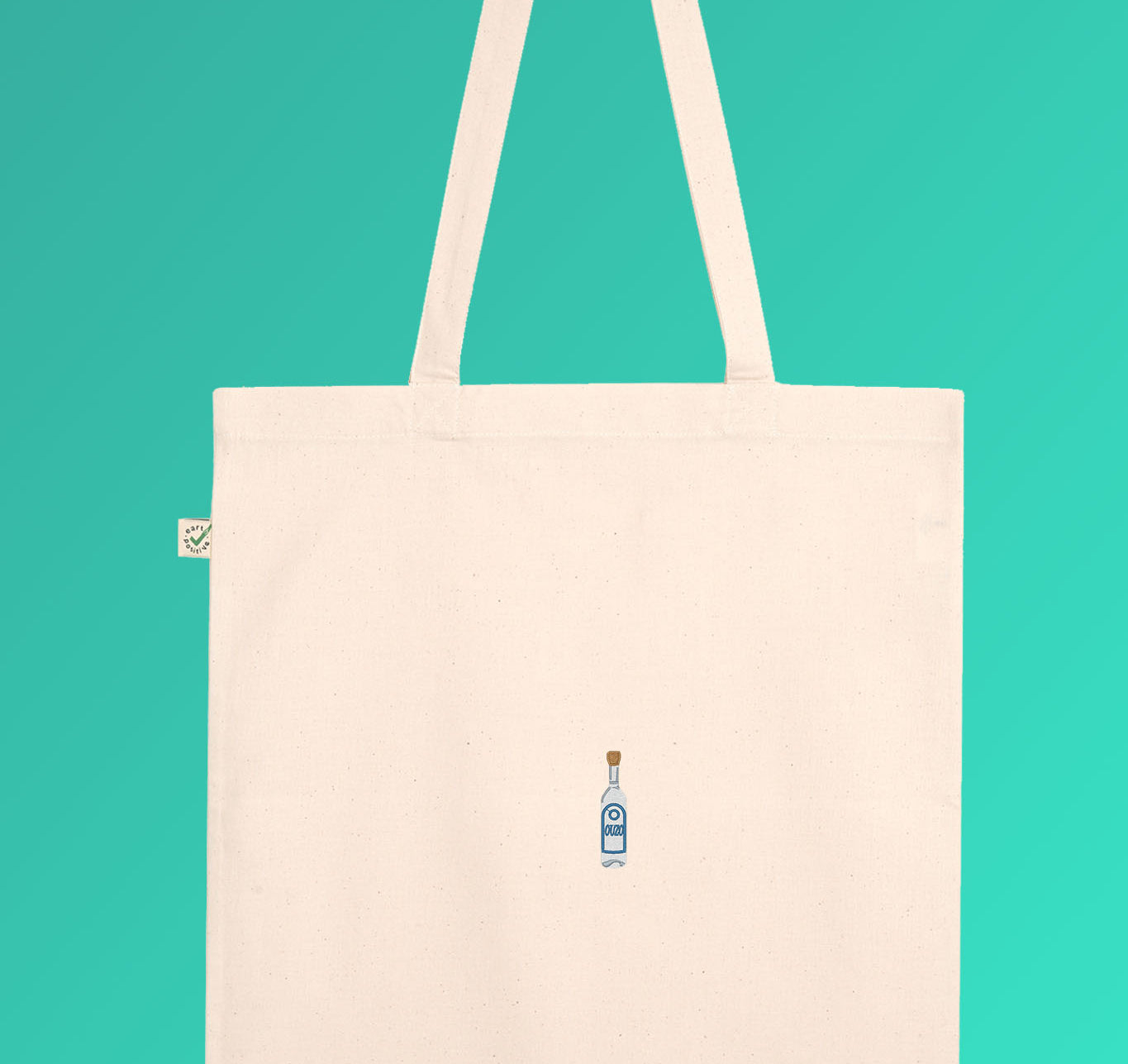 Ouzo | Embroidered organic cotton bag