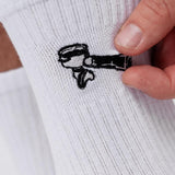 Screen carrier | Embroidered organic cotton socks