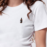 Whisky | Besticktes Bio Baumwoll Cropped T-Shirt