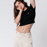 Somersby Apple | Besticktes Bio Baumwoll Cropped T-Shirt