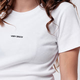 Very Disco | Besticktes Bio Baumwoll Cropped T-Shirt