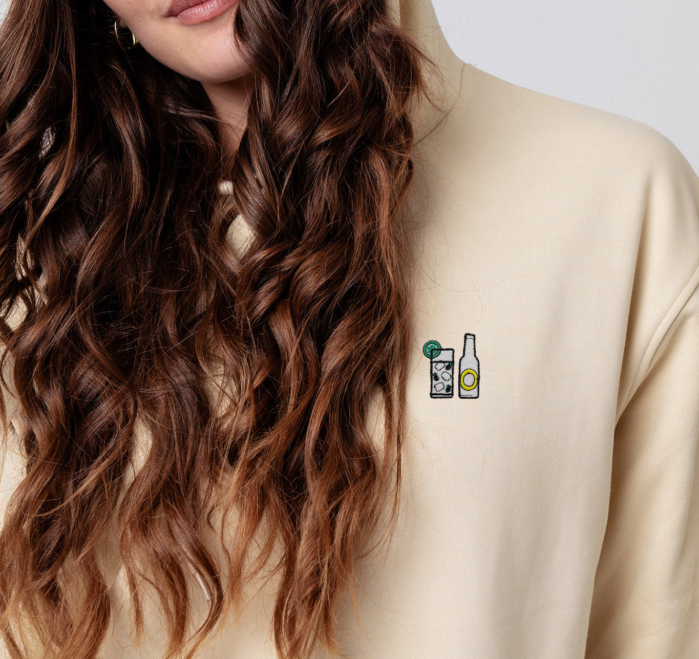 Gin Tonic | women's Embroidered Organic Cotton Hoodie