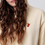 Beer Pong Brim Shot | women's Embroidered Organic Cotto Hoodie