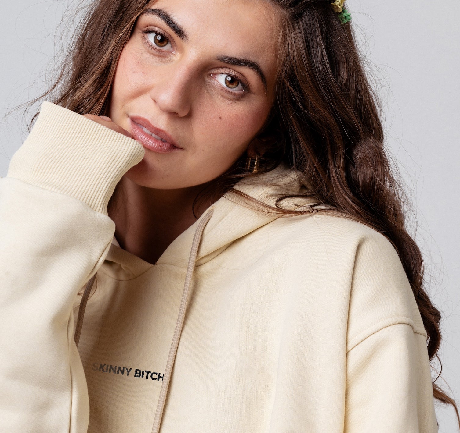 Skinny Bitch | Embroidered organic cotton women's hoodie