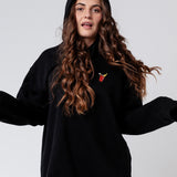 Beer Pong Brim Shot | women's Embroidered Organic Cotto Hoodie