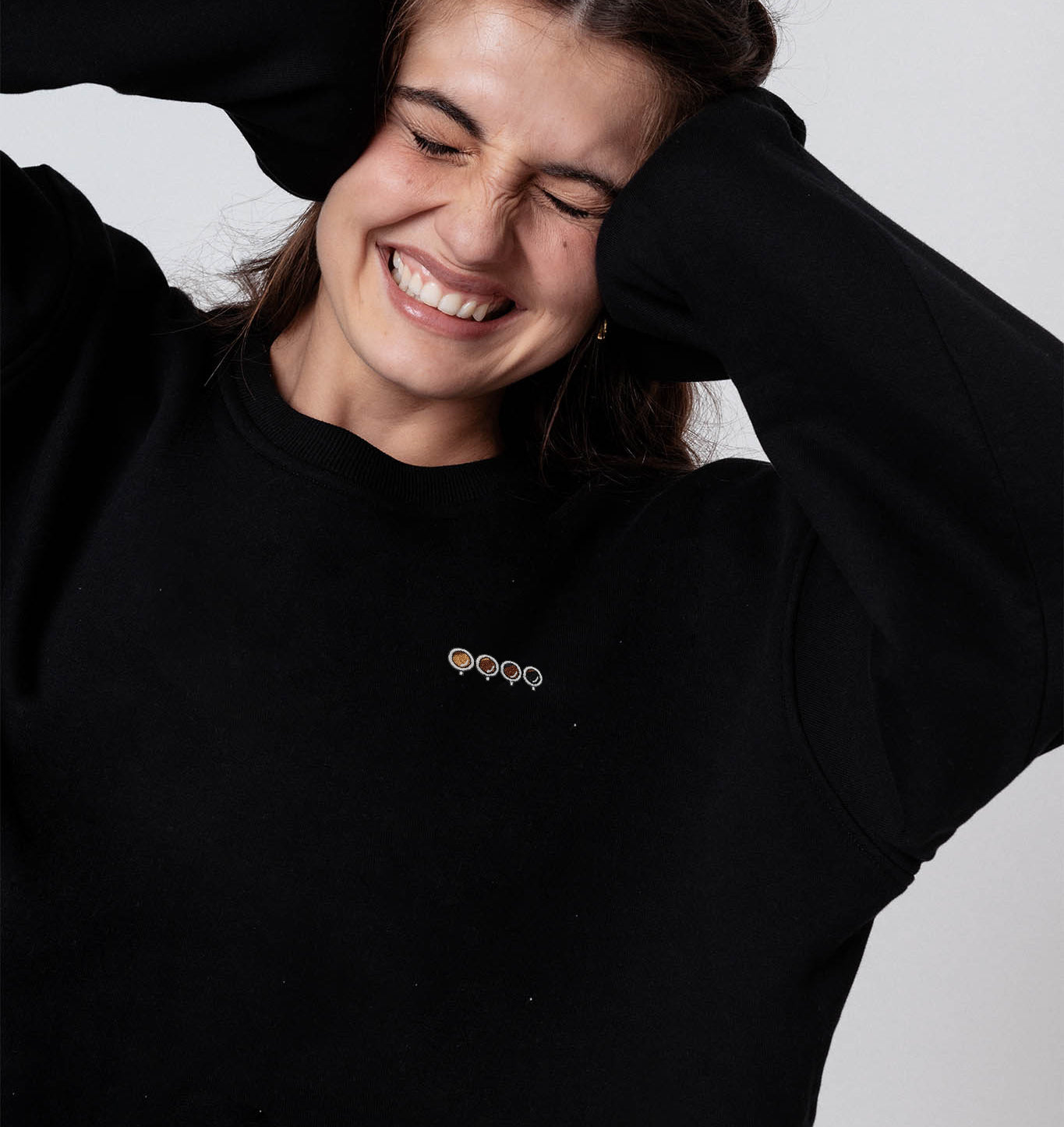 Quattro Espressi | Bestickter Bio-Baumwoll Frauen Pullover