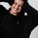 Wine bottle | Embroidered organic cotton Women's sweater