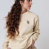 Kaffee Hipster | Bestickter Bio-Baumwoll Männer Pullover