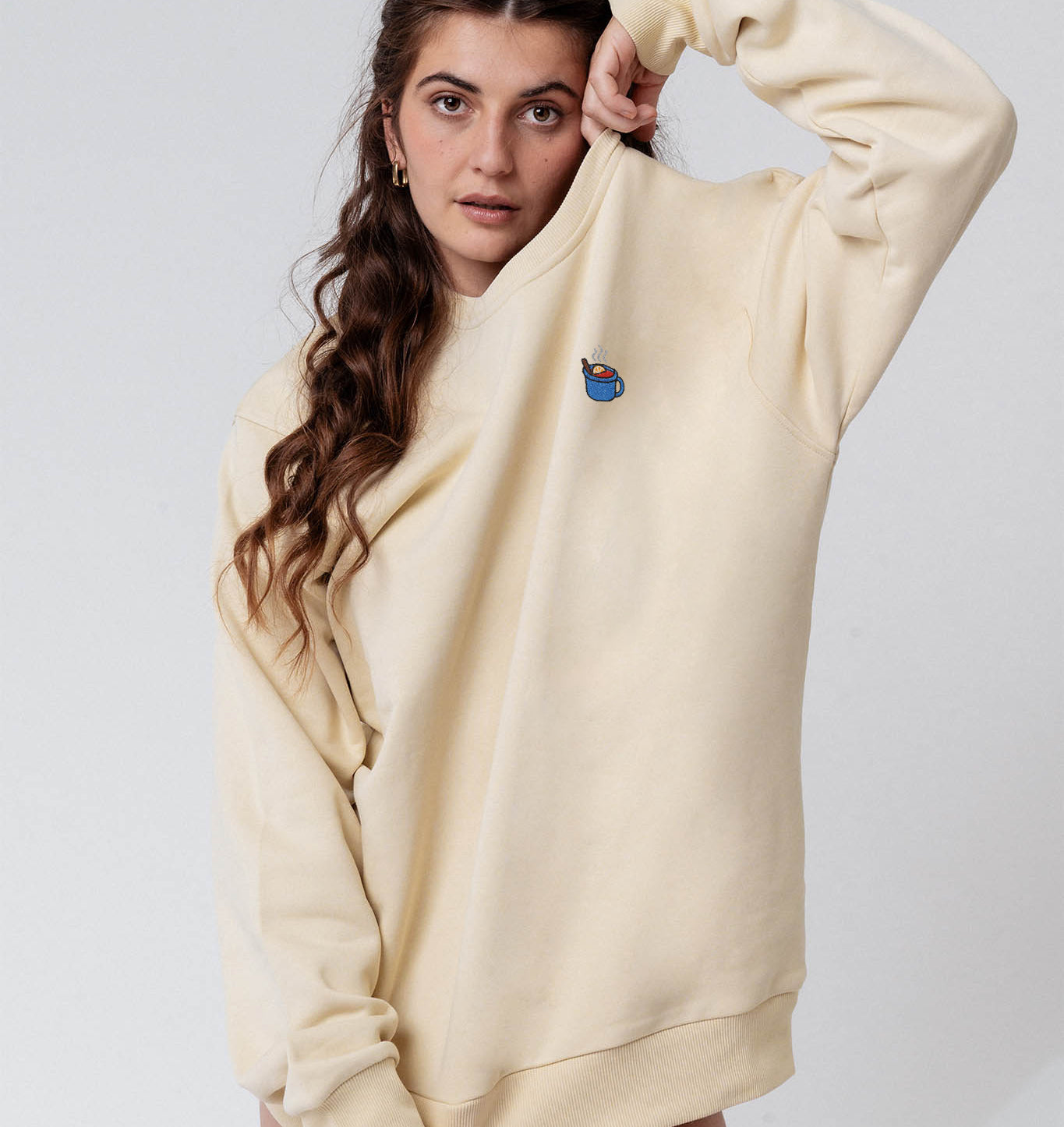 Glühwein | Bestickter Bio-Baumwoll Unisex Pullover