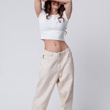 blanc 1664 | Besticktes Bio Baumwoll Cropped T-Shirt