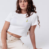 Pallini Limoncello | Besticktes Bio Baumwoll Cropped T-Shirt