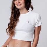 Dönerspieß | Besticktes Bio Baumwoll Cropped T-Shirt