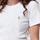 Eis | Besticktes Bio Baumwoll Cropped T-Shirt