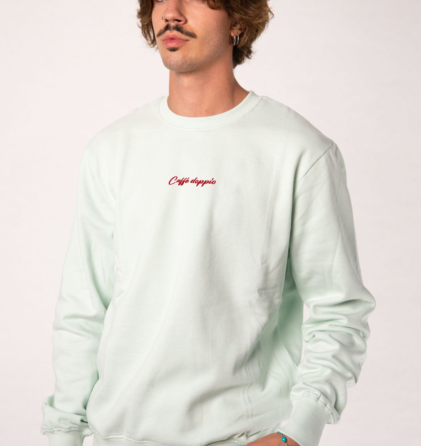 Caffé doppio | Bestickter Bio-Baumwoll Unisex Pullover