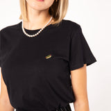 Hot Dog | Besticktes Bio Baumwoll Frauen T-Shirt
