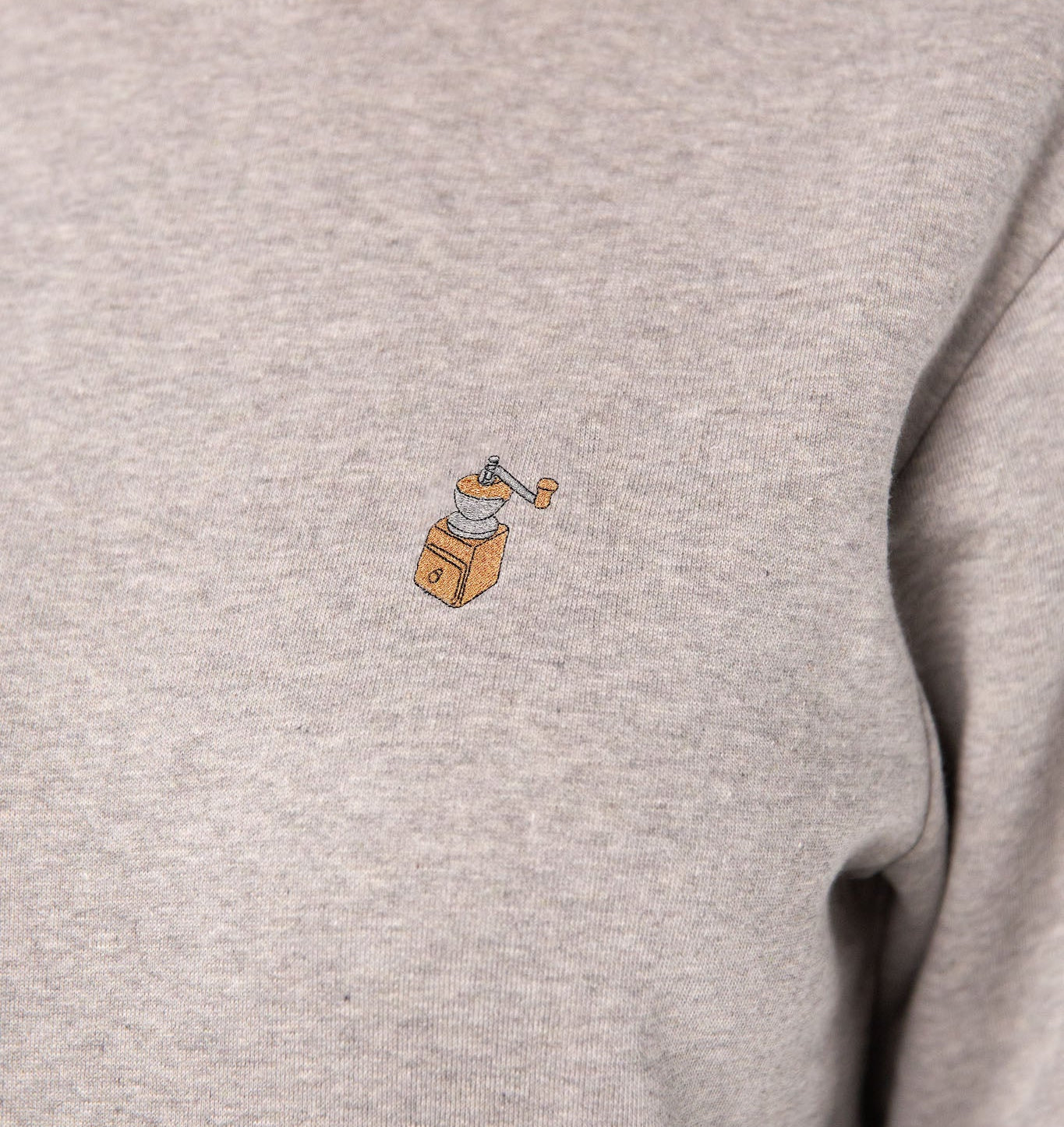 Kaffeemühle | Bestickter Bio-Baumwoll Frauen Pullover