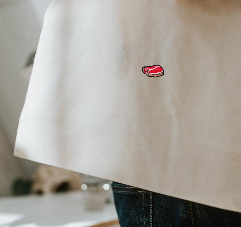 Steak | Bestickte Bio Baumwoll Tasche