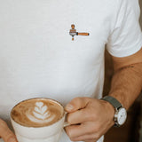 Sieve carrier & tamper | Embroidered organic cotton T-shirt