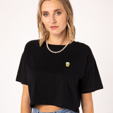 Matcha Latte | Besticktes Bio Baumwoll Cropped T-Shirt