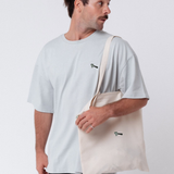 Screen carrier | Embroidered organic cotton carrier bag