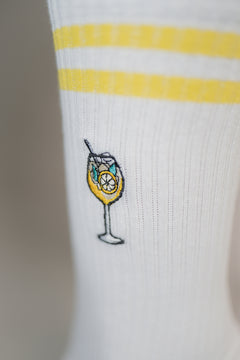 Limoncello Spritz | Bestickte Bio Baumwoll Socken