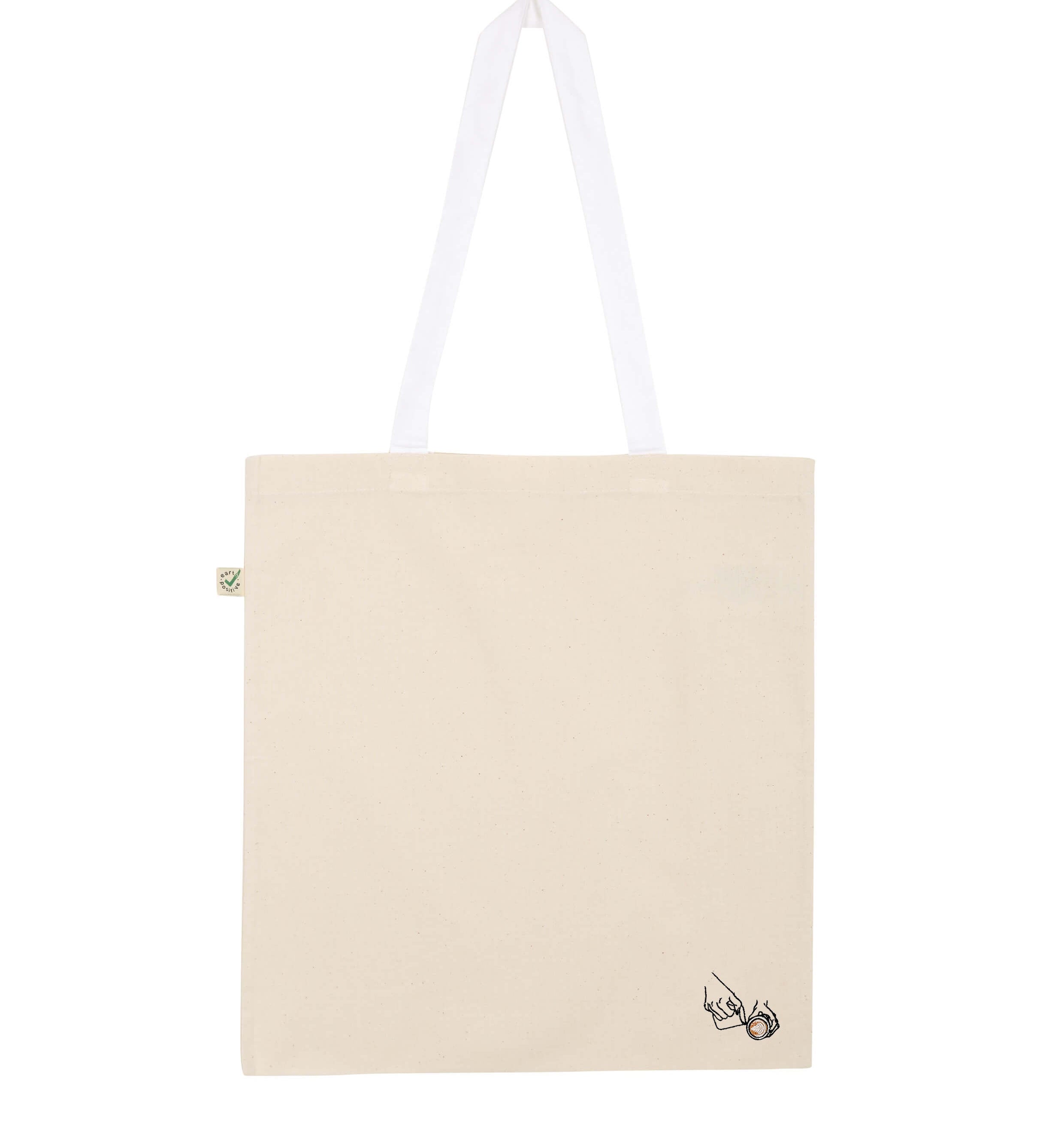 Latte Art | Embroidered organic cotton tote bag