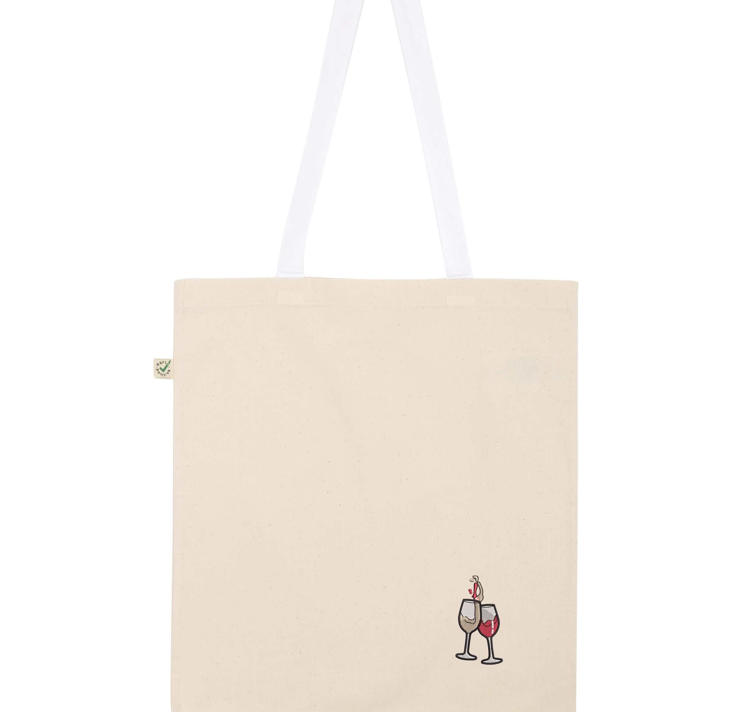 Wine Duet | Embroidered organic cotton bag