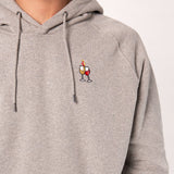 Wine Duet | Embroidered Organic Cotton Men Hoodie