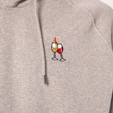 Wine Duet | Embroidered Organic Cotton Men Hoodie
