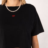 Cheers Collection | Besticktes Bio Baumwoll Cropped T-Shirt