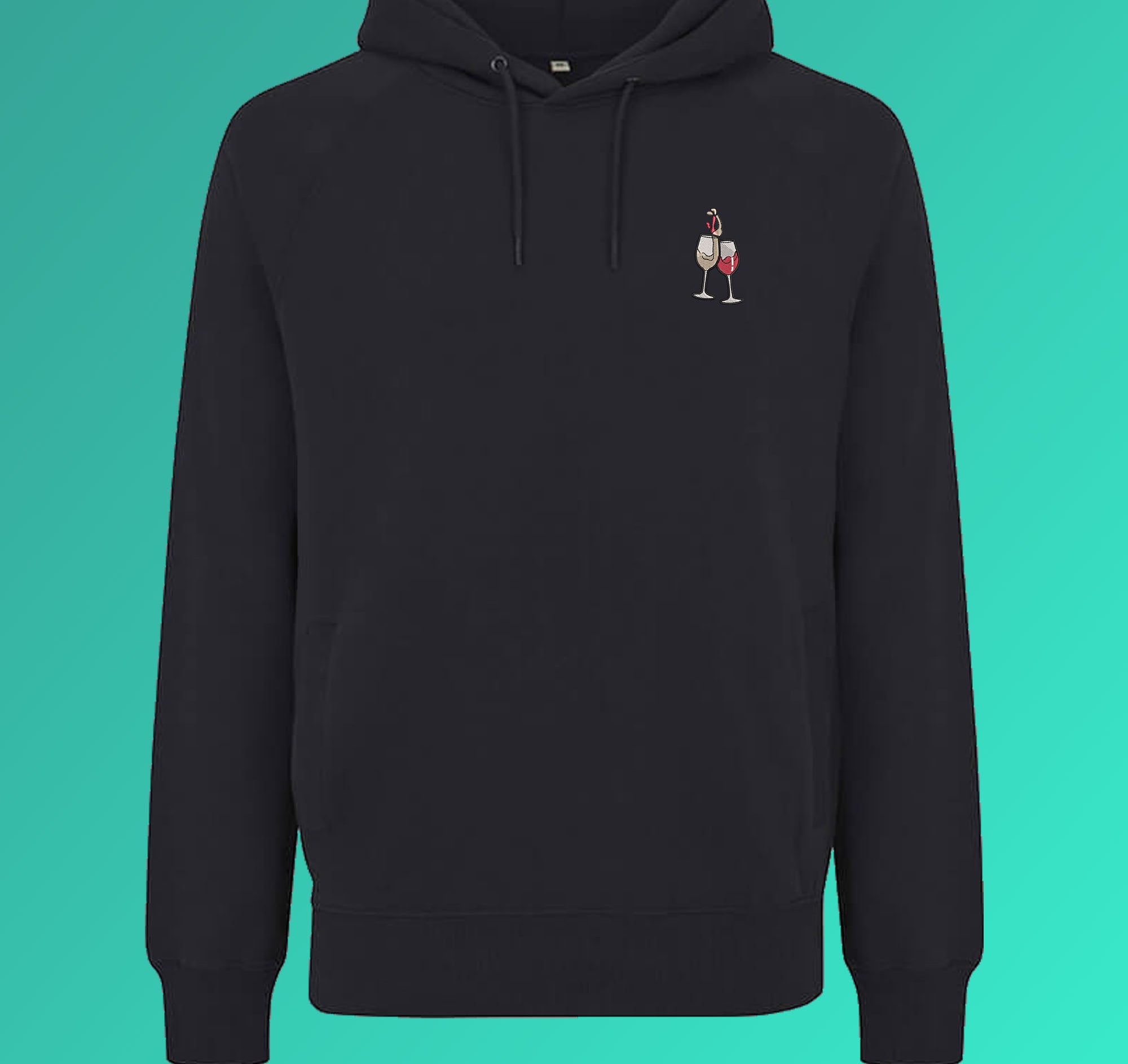 Wine Duet | Embroidered Organic Cotton Men Hoodie